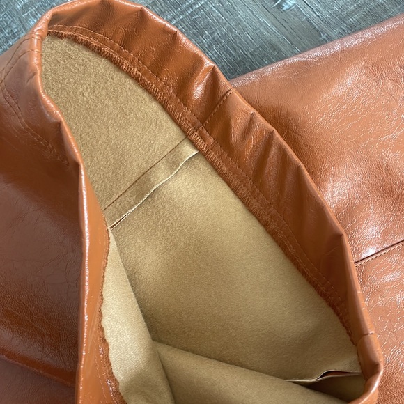 Free People Faux Leather Vegan Leather ‘Star Crossed Lovers’ Wide Leg Pant - Picture 7 of 10